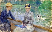 Zi de vară: Lac în Bois de Boulogne; de Berthe Morisot; 1879; ulei pe pânză; 45,7 × 75,2 cm; National Gallery (Londra)