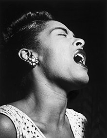 Billie Holiday v časopisu Down Beat v únoru 1947, foto: William P. Gottlieb