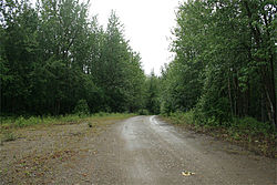 Bypassed segment of Alaska Highway, near Craig Lake, Alaska.jpg