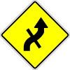Crossroad on a double curve (different road classes)