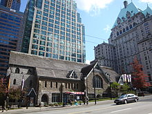 Die Christ Church Cathedral neben dem Hotel Vancouver