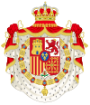 Coat of Arms of Spain (1874-1931) Golden Fleece and Mantle Variant.svg