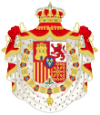 Coat of Arms of Spain (1874-1931) Golden Fleece and Mantle Variant.svg