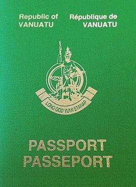 Лицевая сторона обложки современного паспорта гражданина Вануату