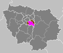 Location of Créteil in Île-de-France