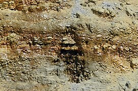 Vista de detalle del desecho minero de la Compañía Minera Alianza y la Anglo French Ticapampa Silver Mining Company.