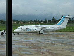 Avro RJ85 der EcoJet am Cochabamba Jorge Wilstermann International Airport