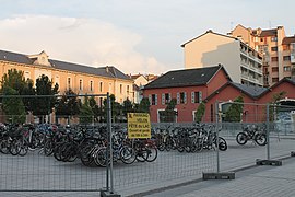 Parking à vélo surveillé mis en place pour la fête du lac (août 2018).