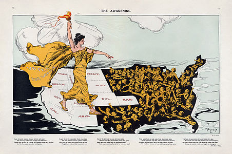 The Awakening (depicting the universal suffrage movement) by Henry "Hy" Mayer, 1915