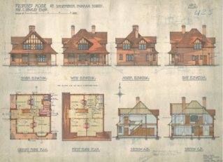 Proposals for a house at Shortheath, Farnham by Arthur Stedman (1908)