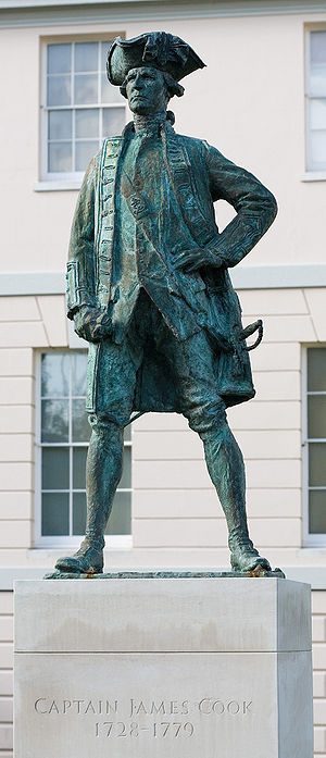 A statue of James Cook in Greenwich, London, E...