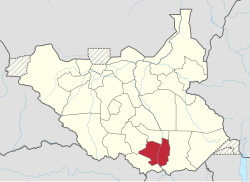 Location of Jubek State in South Sudan