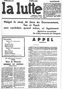 La Lutte, a newspaper that brought together multiple differing left-wing tendencies, including Trotskyists, Stalinists, nationalists and anarchists. La Lutte frontpage.jpg