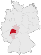 Lage des Regierungsbezirkes Gießen in Deutschland