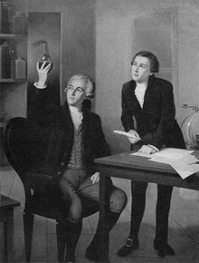 Eleuthere Irenee du Pont (right) and mentor Antoine Lavoisier Lavoisier und Nemours.png