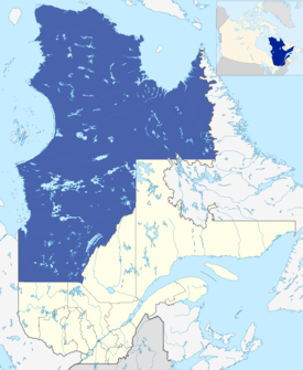 Lage der Region Nord-du-Québec in Québec