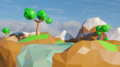 Foresta low poly creata con Blender