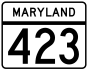 Maryland Route 423 marker