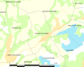 Mapa obce Condé-sur-Aisne