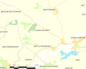 Poziția localității Condé-lès-Herpy