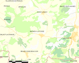 Mapa obce Bagneux-la-Fosse