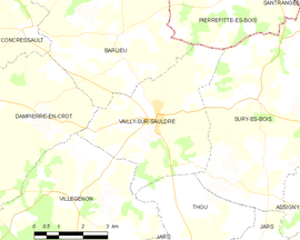 Mapa obce Vailly-sur-Sauldre