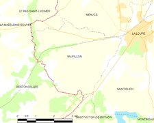 Carte de la commune de Vaupillon.