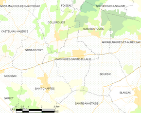 Poziția localității Garrigues-Sainte-Eulalie