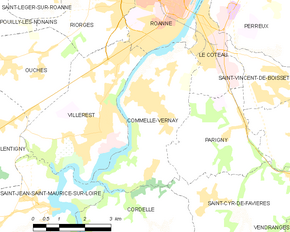 Poziția localității Commelle-Vernay