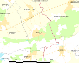 Mapa obce Appilly