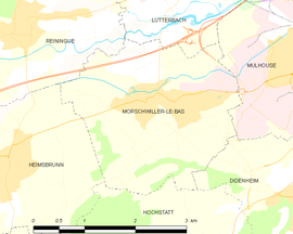 Mapa obce Morschwiller-le-Bas