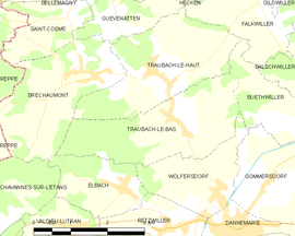 Mapa obce Traubach-le-Bas