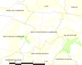 Mapa obce Saint-Christophe-en-Champagne