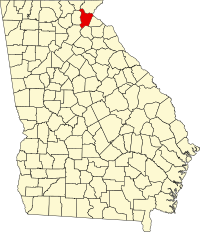 Map of Georgia highlighting Habersham County