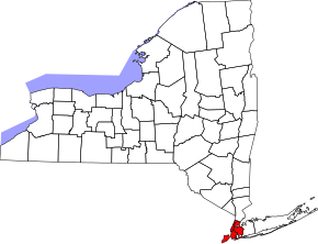 Locația orașului New York în statul New York
