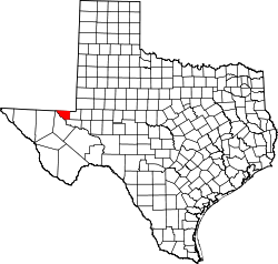 Karte von Loving County innerhalb von Texas