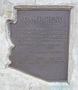 Marker which indicates where the historic Camp Reno was located.