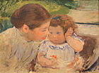 Mary Cassatt, Zuzanna tuląca dziecko, nr 1, ok. 1881