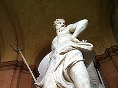 Diseño de Gian Lorenzo Bernini para la estatua de Neptuno de la fuente del atrio, ejecutada en 1650 por artistas locales de estuco.