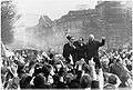 Richard Nixon with Kurt Georg Kiesinger and Klaus Schütz waving to the crowd in West Berlin on February 27, 1969.