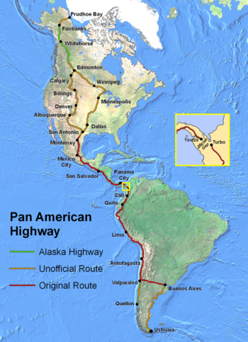 La Panamericana un sistema integrato di strade lungo circa 25750 km che