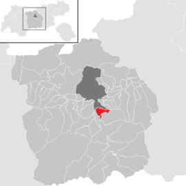 Poloha obce Patsch v okrese Innsbruck-vidiek (klikacia mapa)