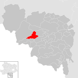 Lage der Gemeinde Payerbach im Bezirk Neunkirchen (anklickbare Karte)