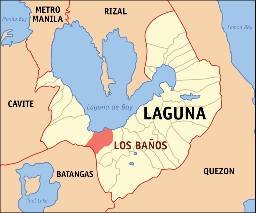 Map of Laguna with Los Baños highlighted