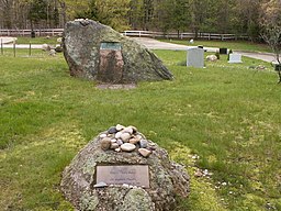 Lee Krasners och Jackson Pollocks gravar på Green River Cemetery.