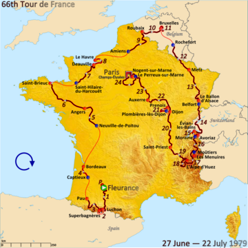 Route of the 1979 Tour de France