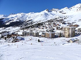 Vue aérienne de la station.