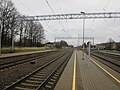 Railway tracks in the direction of Krustpils, where the power line ends very soon