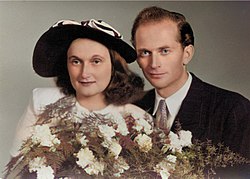 Svatební fotografie, Jan a Božena Rajlichovi, Vyškov 1948