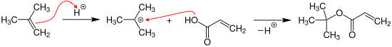 Synthèse de l'acrylate de tert-butyle.
